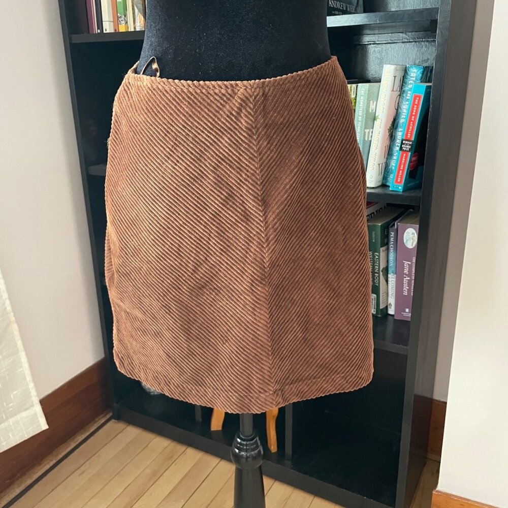NWT Vintage 70s 80s Country Seat Brown Corduroy Mini Skirt 100% Cotton Fall Boho